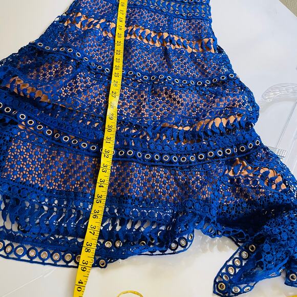 Thurley Skyfall Blue Crochet Asymmetrical Dress - Picture 11 of 12
